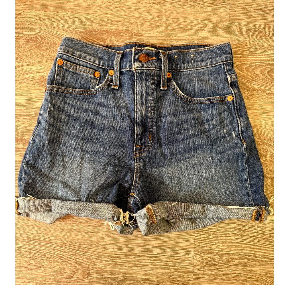 Madewell Jean Shorts High Rise Denim Blue Cut Off Stretch Grunge 90s Y2k 24